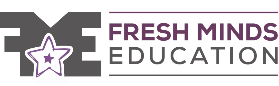 Fresh Minds Education - logo with purple star and title